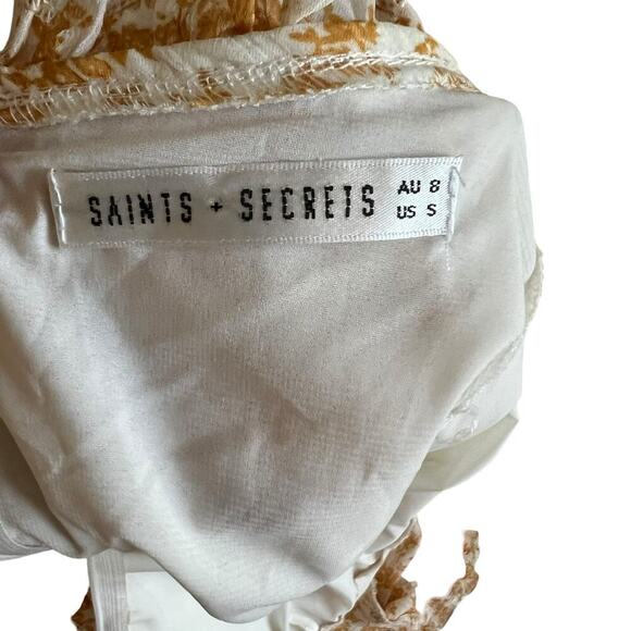 Saint + Secrets Women Dress Small Romantic Coquette Ruffle Ditsy Floral - Picture 8 of 13